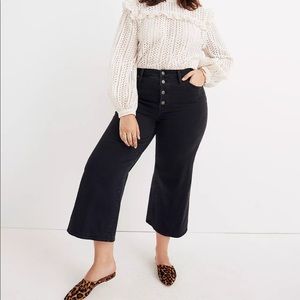 Madewell Wide-Leg Crop Jeans in Lunar Wash: Button-Front Edition Size 33
